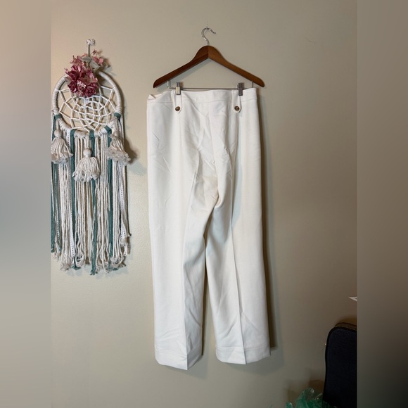 Sezane Yves Trousers in Ecru High Rise Pants Size 46 US 14 - Picture 4 of 7